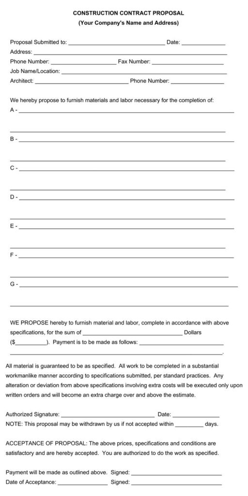 Bid Proposal Templates 10 Free Pdf Printables | Printablee Intended For Free Printable Contractor Proposal Forms Bid Proposal Templates 10 Free Pdf Printables | Printablee Intended For Free Printable Contractor Proposal Forms