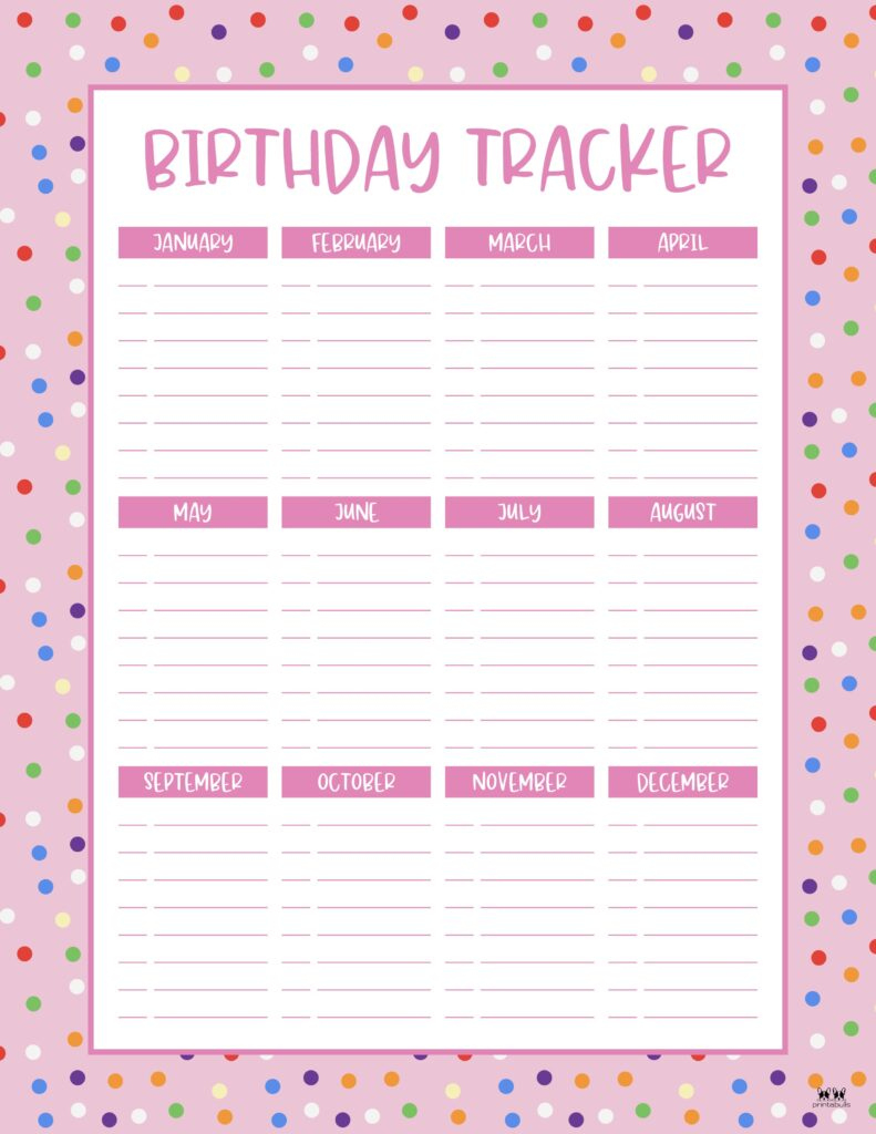 Birthday Calendars & Trackers 20 Free Printables | Printabulls For Free Printable Birthday Scrolls Birthday Calendars & Trackers 20 Free Printables | Printabulls For Free Printable Birthday Scrolls