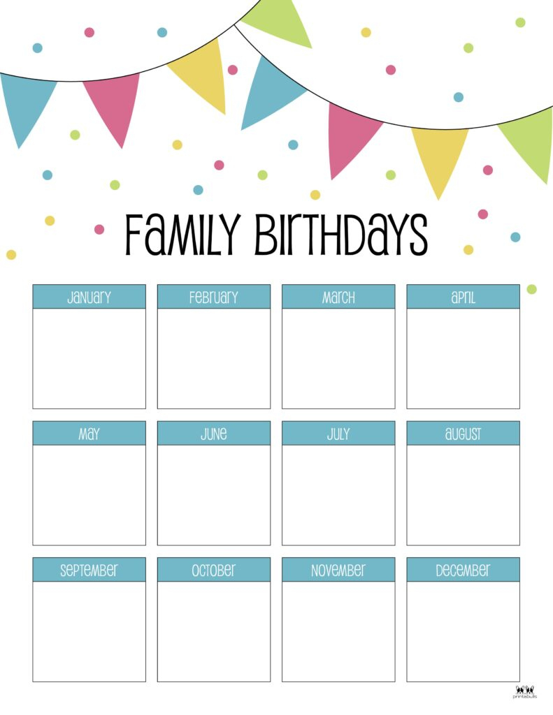 Birthday Calendars & Trackers 20 Free Printables | Printabulls Pertaining To Free Printable Birthday Scrolls Birthday Calendars & Trackers 20 Free Printables | Printabulls Pertaining To Free Printable Birthday Scrolls