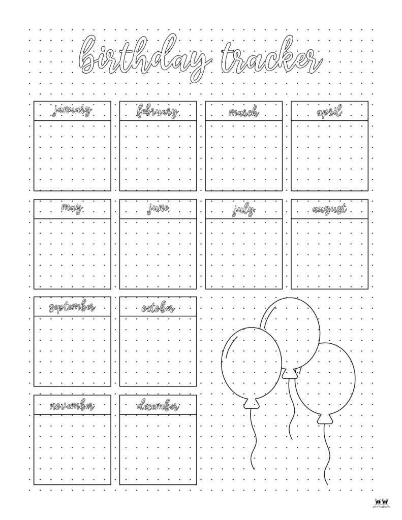 Birthday Calendars & Trackers 20 Free Printables | Printabulls Pertaining To Free Printable Birthday Scrolls Birthday Calendars & Trackers 20 Free Printables | Printabulls Pertaining To Free Printable Birthday Scrolls
