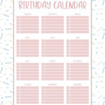 Birthday Calendars & Trackers   20 Free Printables | Printabulls With Free Printable Birthday Scrolls