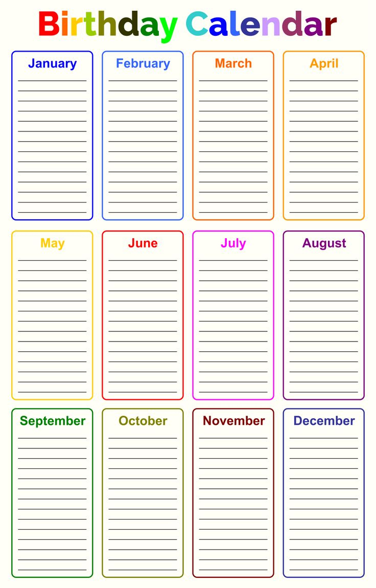 Birthday Chart - 10 Free Pdf Printables | Printablee inside Free Printable Birthday Graph