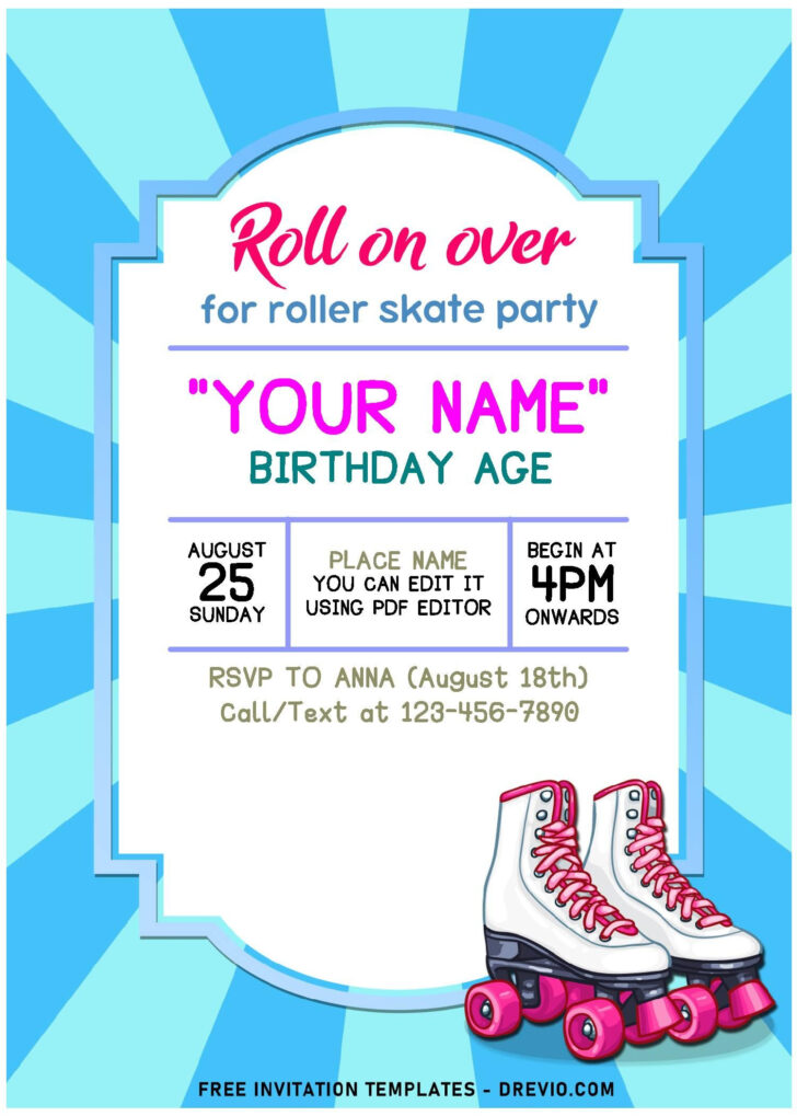 Free Printable Skating Invitations