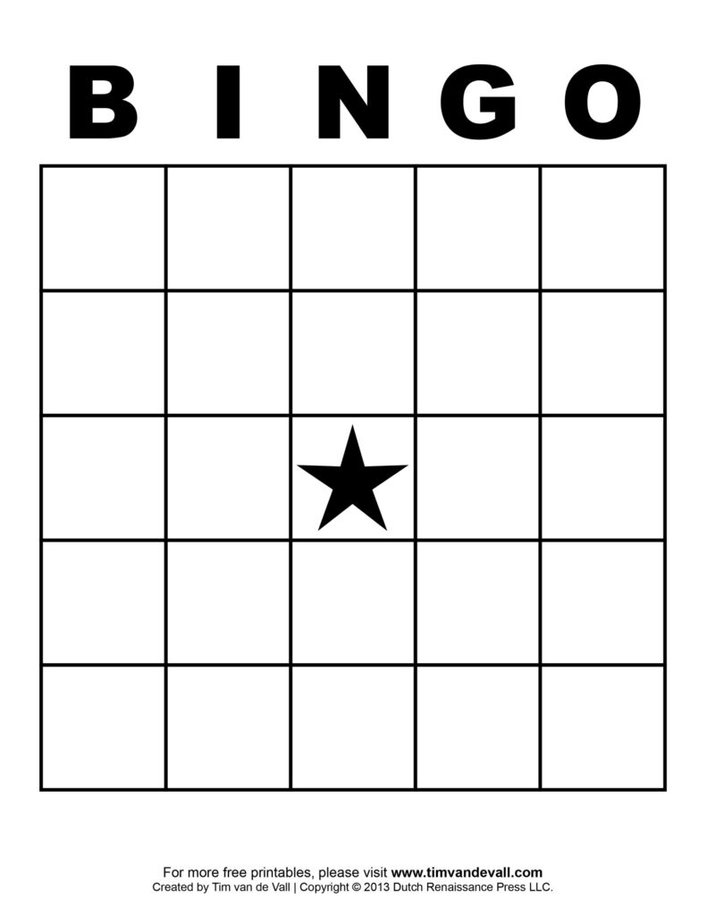 Blank Bingo Template   Tim&<h2>039;S Printables Regarding Free Printable Bingo Cards Random Numbers