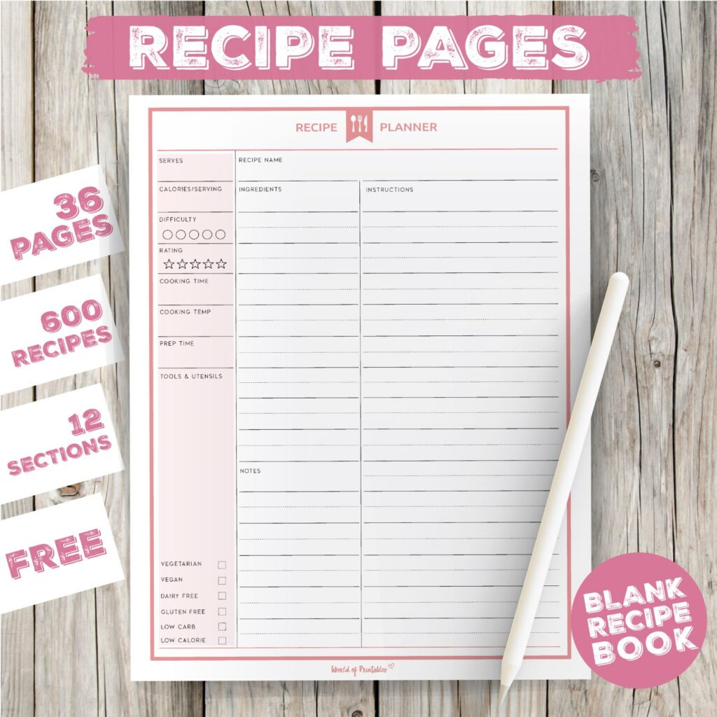 Blank Recipe Book Create Your Own Cookbook For Free! World Of With Regard To Free Printable Recipe Book Pages Blank Recipe Book Create Your Own Cookbook For Free! World Of With Regard To Free Printable Recipe Book Pages
