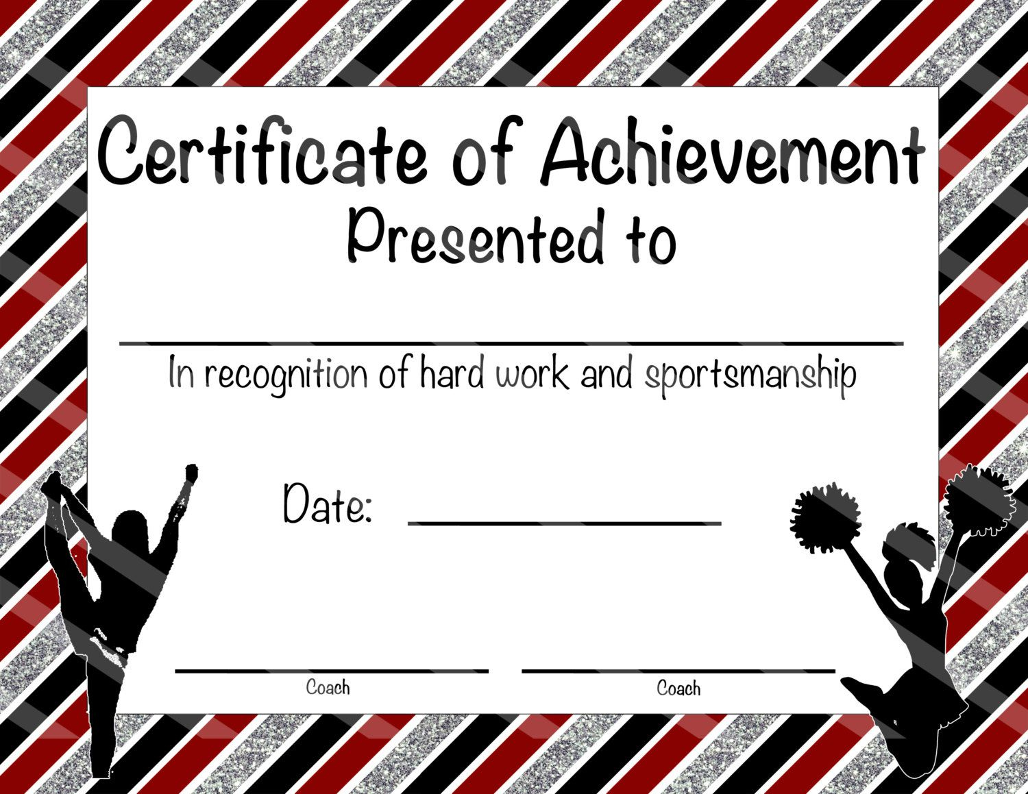Blue And Silver Cheerleading Certificate Template | Postermywall inside Free Printable Cheerleading Certificates