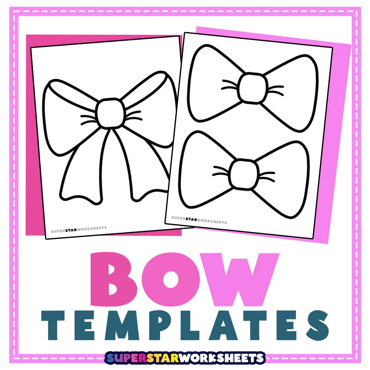 Bow Template (Free Printables) - Superstar Worksheets for Free Bow Tie Template Printable