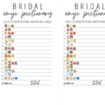 Bridal Emoji Pictionary Free Printable | Modern Moh For Wedding Emoji Pictionary Free Printable