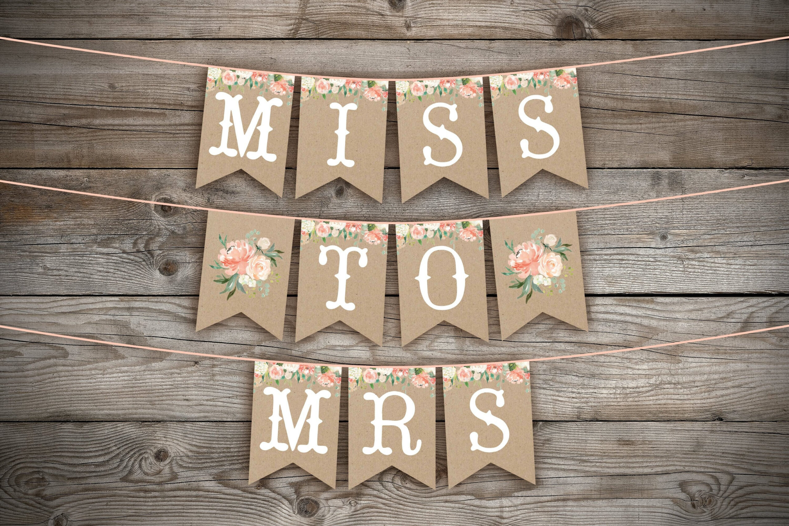 Bridal Shower Banner Miss To Mrs Banner Floral Bridal Shower regarding Free Printable Miss To Mrs Banner