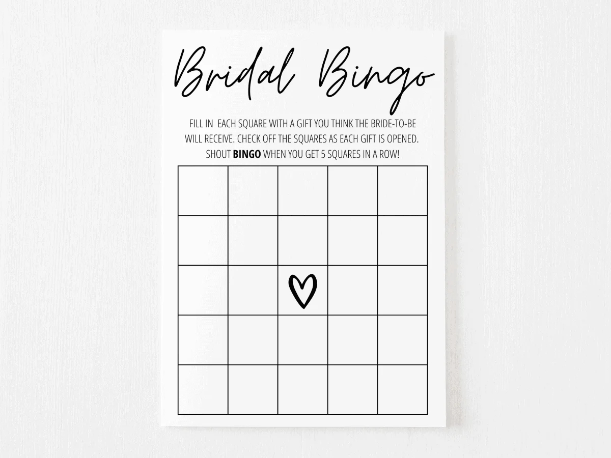 Bridal Shower Bingo Free Printable | Modern Moh within Free Printable Bridal Shower Bingo