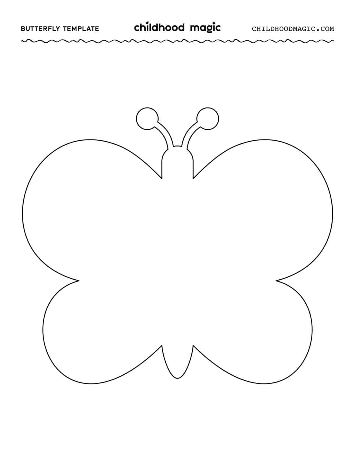 Butterfly Template - Childhood Magic in Free Printable Butterfly
