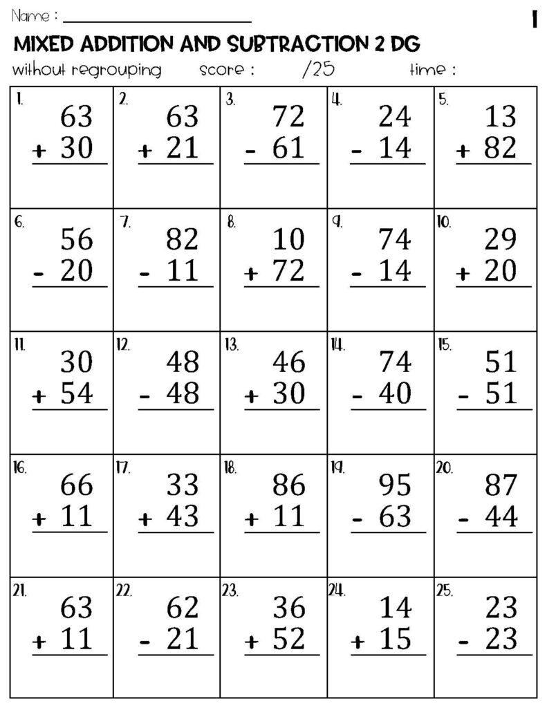 Buy Two Digit Mixed Addition And Subtraction Without Regrouping Throughout Free Printable Mixed Addition And Subtraction Worksheets Buy Two Digit Mixed Addition And Subtraction Without Regrouping Throughout Free Printable Mixed Addition And Subtraction Worksheets