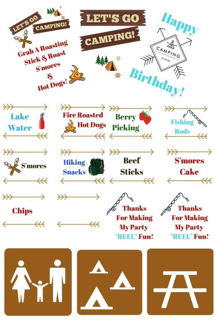Camping Themed Birthday Party Ideas, Camping Party Food &amp;amp; Free with regard to Free Printable Camping Signs