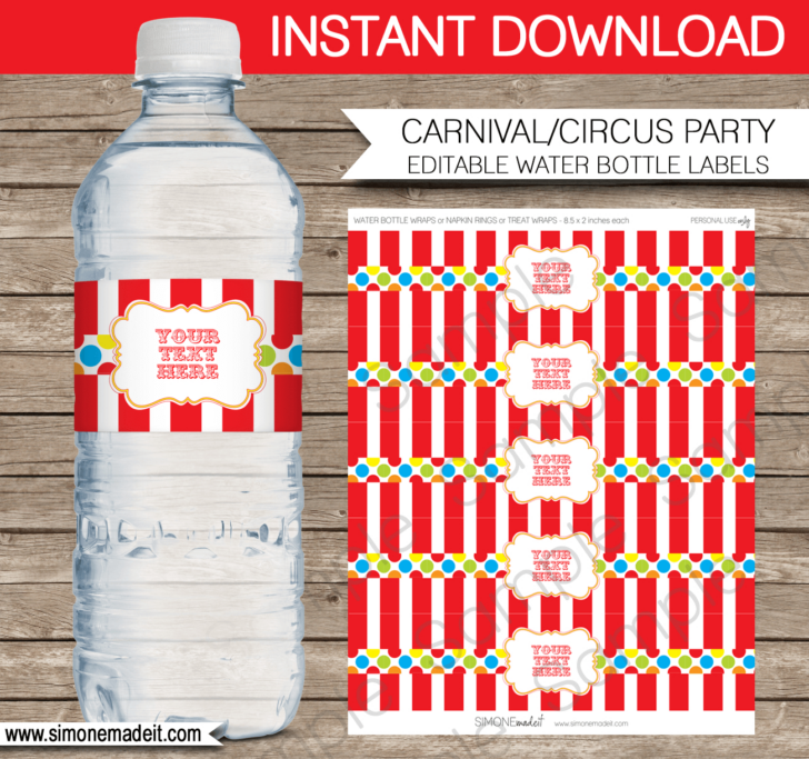 Free Printable Water Bottle Labels For Birthday