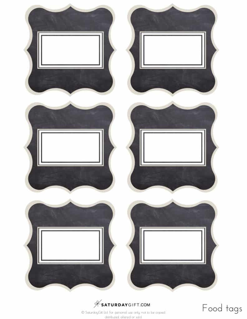 Chalkboard Buffet Food Labels (Printable) - Dairy Free, Vegan with regard to Free Printable Food Tags For Buffet