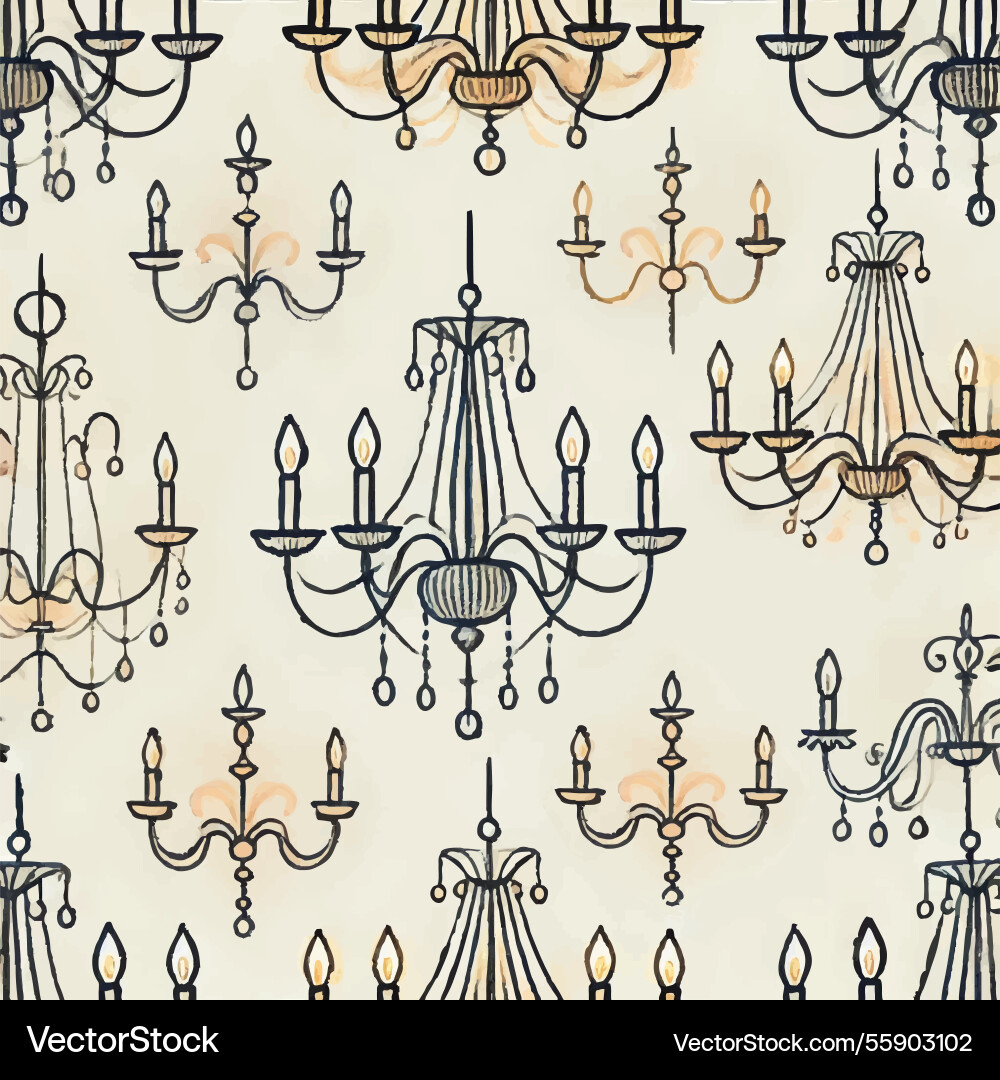 Chandelier Print Design Royalty Free Vector Image intended for Free Printable Chandelier Template