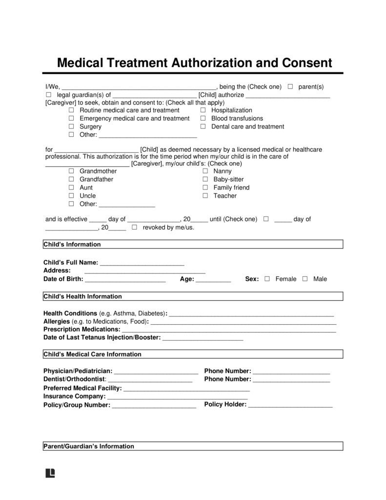 Child Medical Consent Form Template | Fill Online & Download Within Free Printable Medical Consent Form