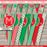 Christmas Banner Template   Red & Green With Free Printable Christmas Banner