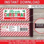Christmas Candy Bar Wrappers (1.55Oz Hersheys)   Red & Green Throughout Free Printable Candy Bar Wrappers Templates