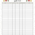 Christmas Gift List Templates   20 Free Pages | Printabulls Regarding Free Printable Gift List