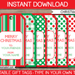 Christmas Gift Tags Template   Red & Green Intended For Free Printable Gift Name Tags