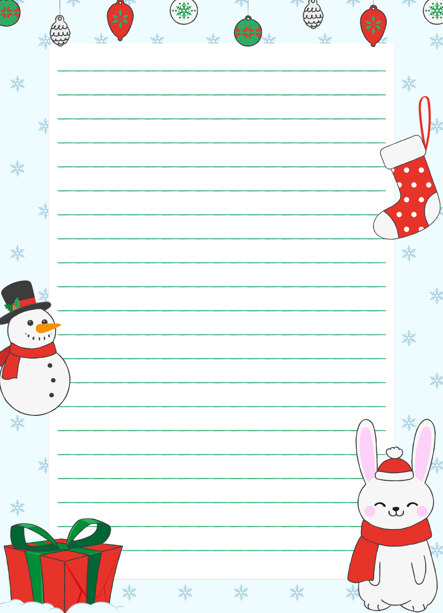 Christmas Holiday Lined Paper Free Google Docs Template - Gdoc.io for Free Printable Christmas Writing Paper With Lines