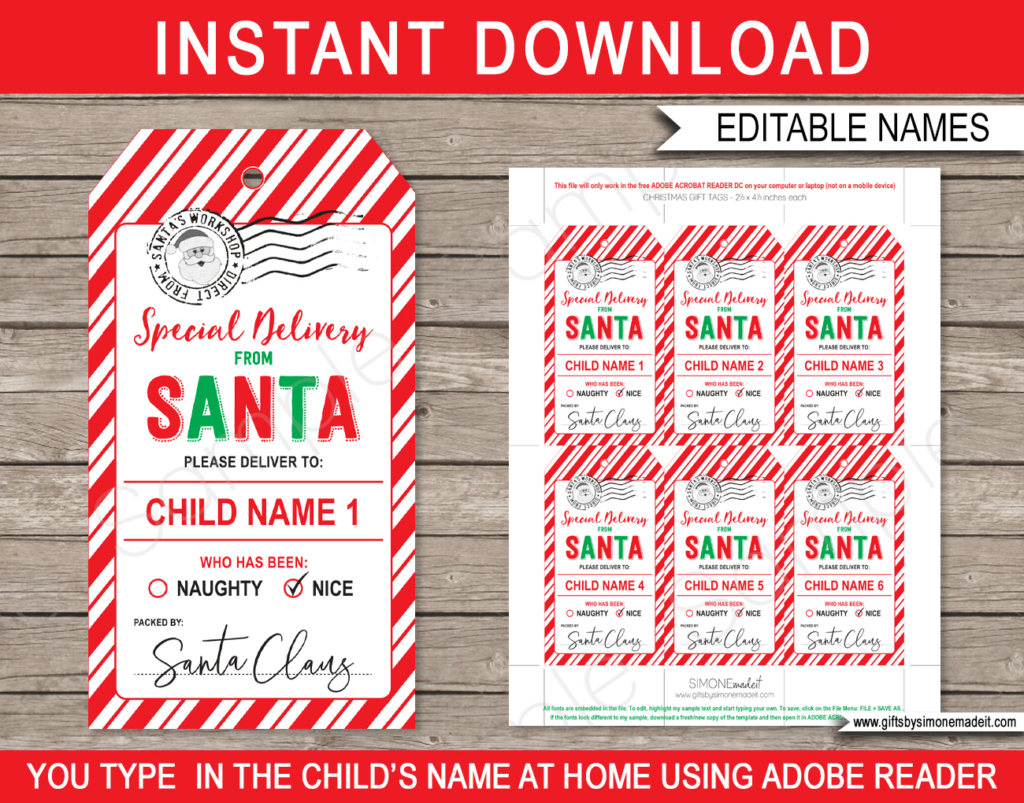 Christmas Santa Gift Tags Red & Green For Free Printable Santa Gift Tags Christmas Santa Gift Tags Red & Green For Free Printable Santa Gift Tags