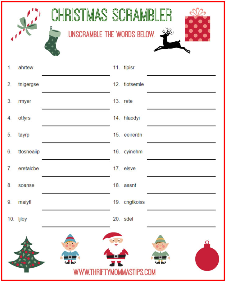 Free Printable Christmas Puzzles and Games