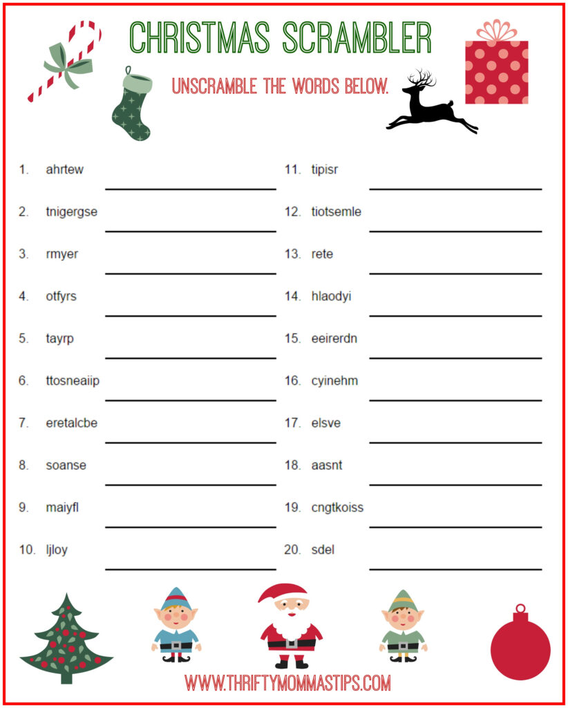 Christmas Scrambler Free Word Game Puzzle   Thrifty Mommas Tips With Regard To Free Printable Christmas Puzzles And Games