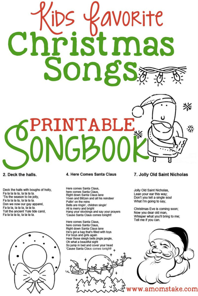 Christmas Songs For Kids – Free Printable Songbook! – A Mom&<h2>039;S Take Within Free Printable Christmas Carols Booklet Christmas Songs For Kids – Free Printable Songbook! – A Mom&<h2>039;S Take Within Free Printable Christmas Carols Booklet