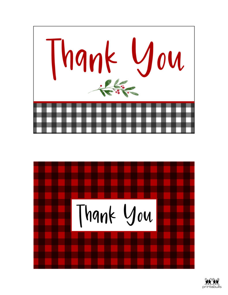 Christmas Thank You Cards - 25 Free Printable Cards | Printabulls inside Christmas Thank You Cards Printable Free