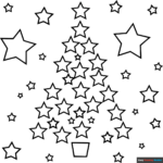 Christmas Tree Made Of Stars Coloring Page | Easy Drawing Guides Within Free Printable Christmas Star Coloring Pages