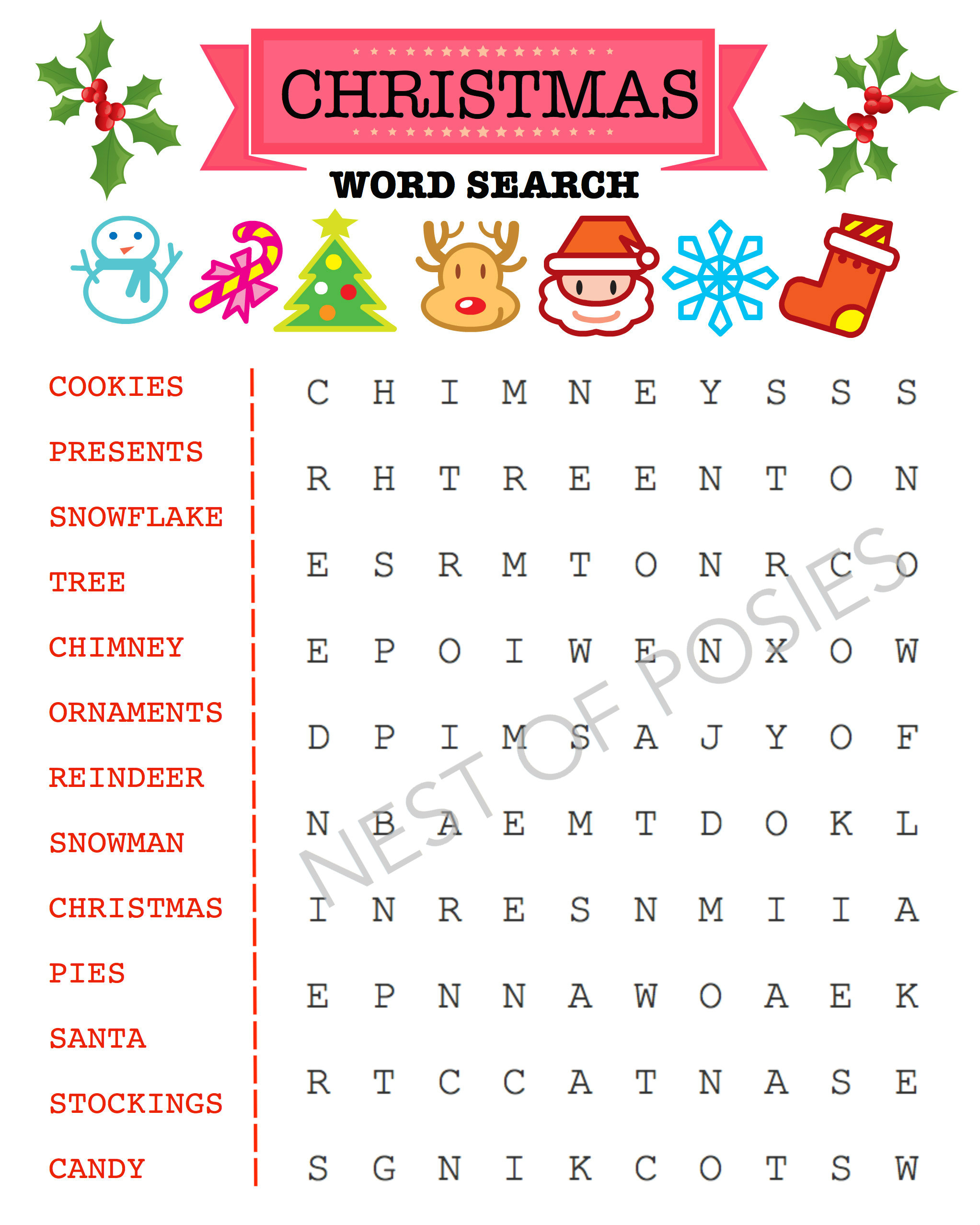 Christmas Word Puzzle Printables For Kids - Nest Of Posies with Free Printable Christmas Puzzles