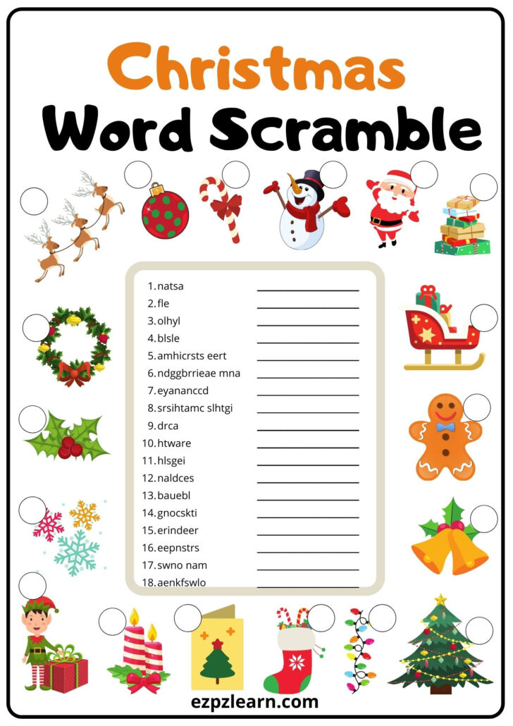 Free Printable Christmas Word Games
