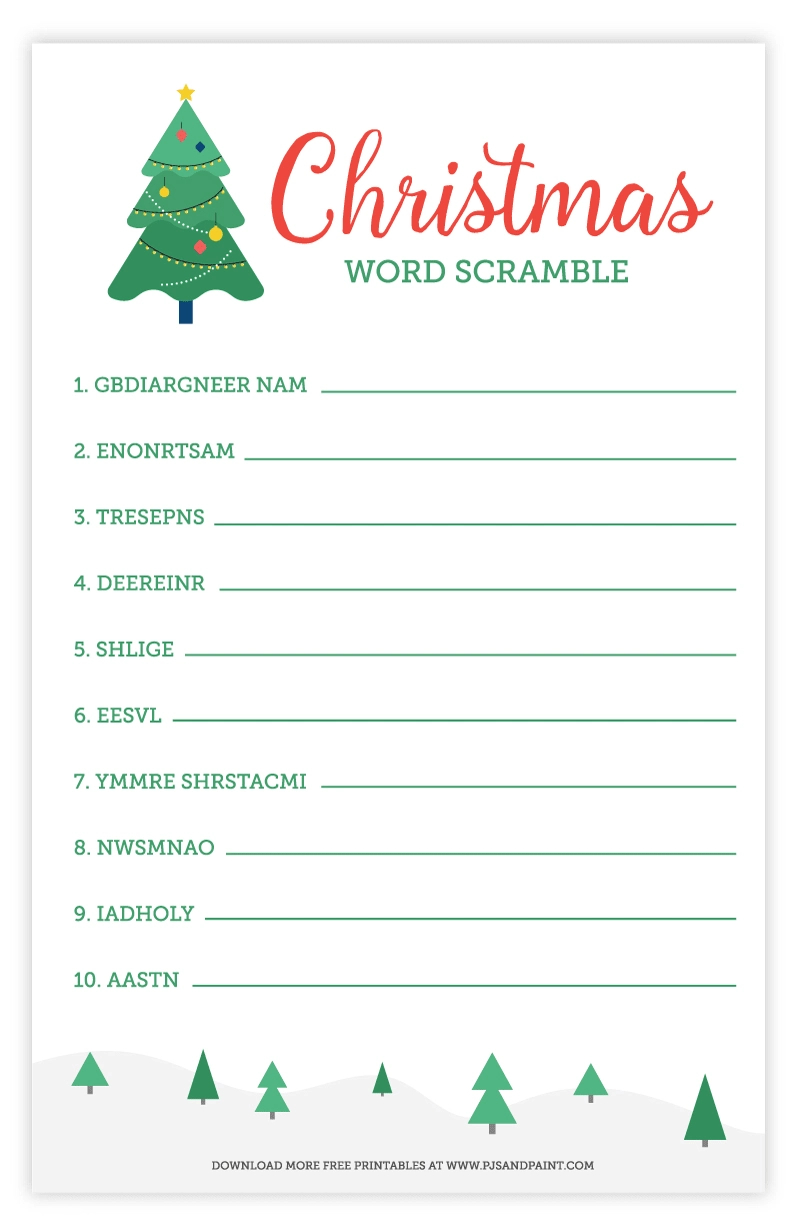 Christmas Word Scramble | Free Printable Christmas Activities within Free Printable Christmas Word Games For Adults