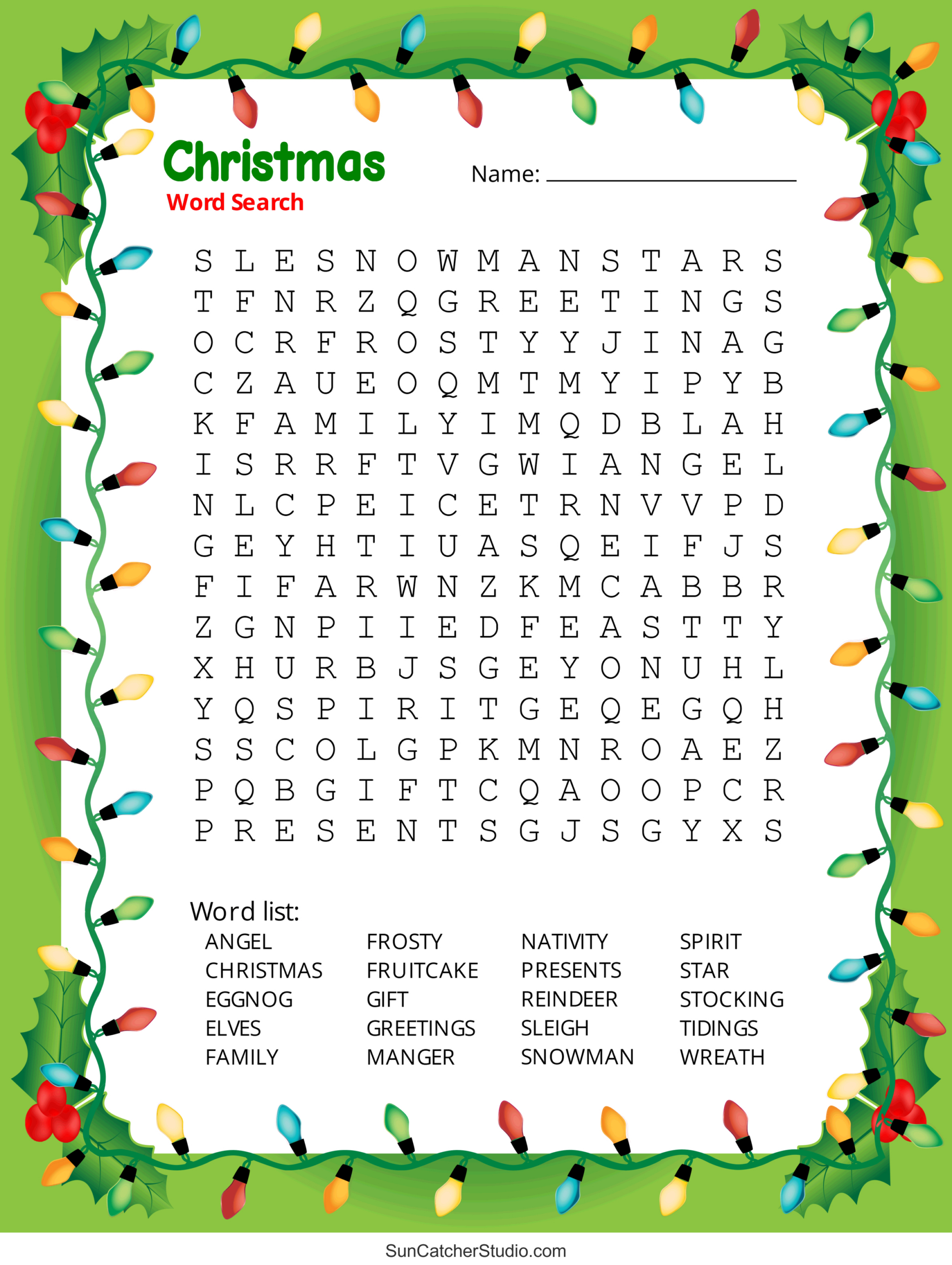 Christmas Word Search (Free Printable Pdf Puzzles) – Free in Free Printable Christmas Puzzle Sheets
