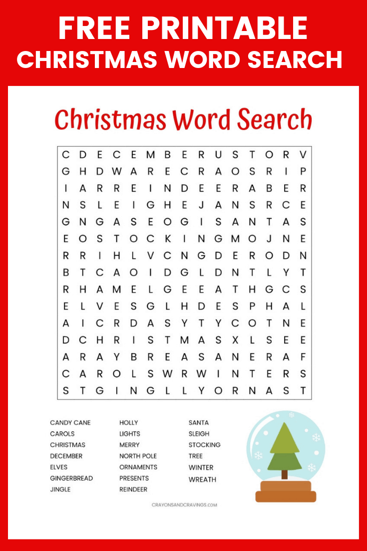 Christmas Word Search Printable (For Kids Or Adults) for Free Printable Christmas Puzzles