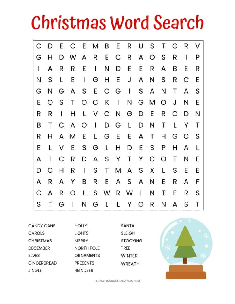 Christmas Word Search Printable (For Kids Or Adults) intended for Free Printable Christmas Puzzle Sheets