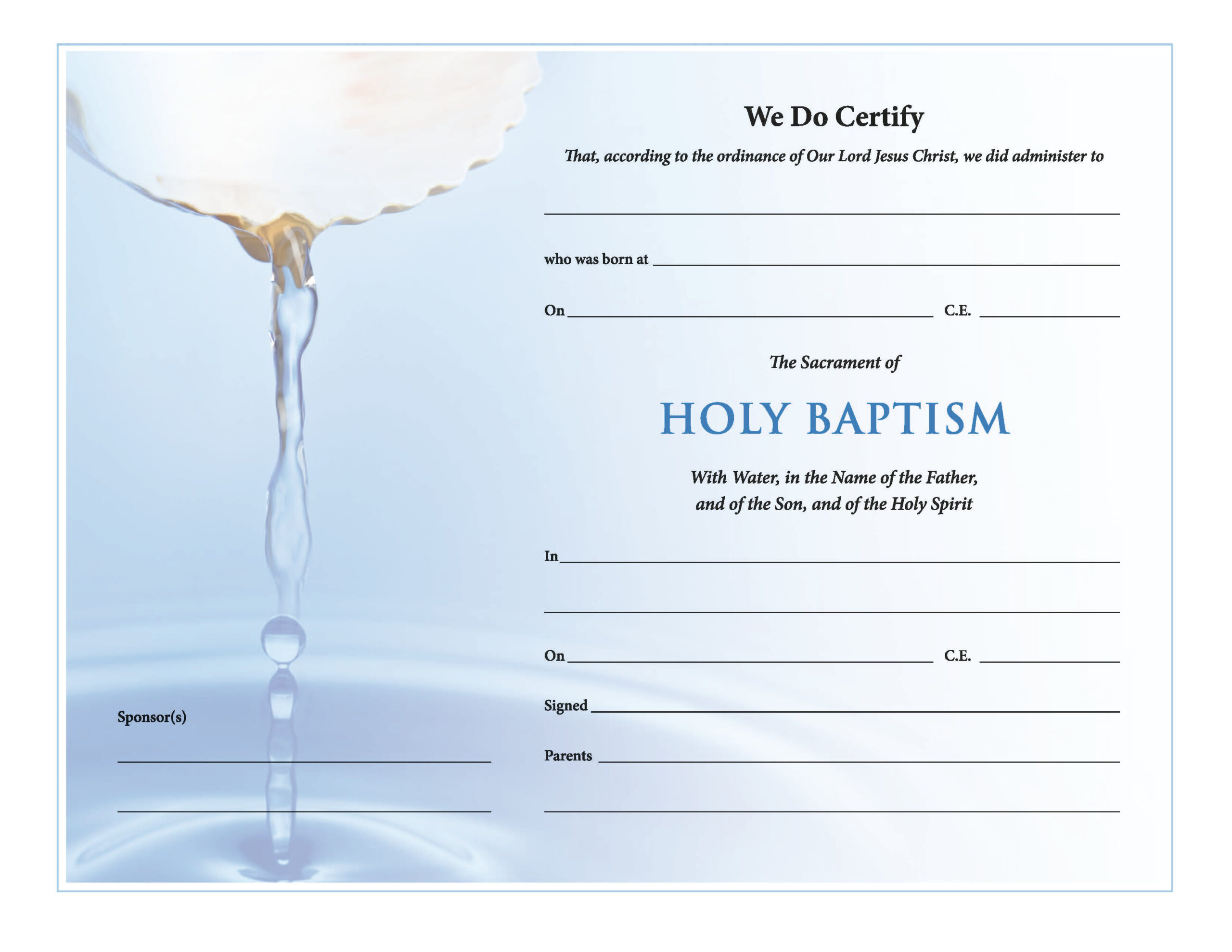 Churchpublishing: Holy Baptism Certificate - Download within Free Online Printable Baptism Certificates