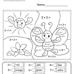 Coloraddition Worksheet   Free Printable, Digital, & Pdf Inside Free Printable Math Addition Worksheets For Kindergarten