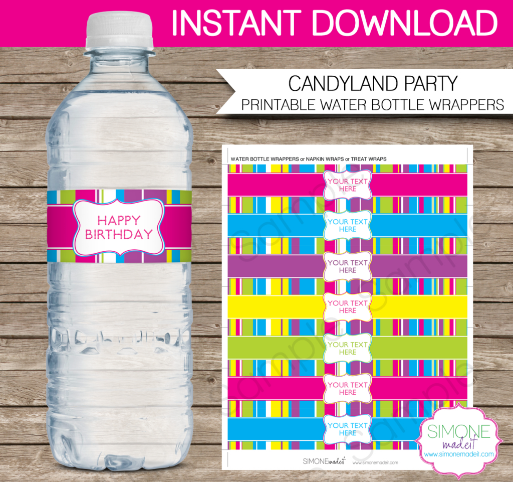 Colorful Water Bottle Labels Template Intended For Free Printable Water Bottle Labels For Birthday Colorful Water Bottle Labels Template Intended For Free Printable Water Bottle Labels For Birthday