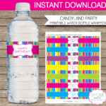 Colorful Water Bottle Labels Template Intended For Free Printable Water Bottle Labels For Birthday