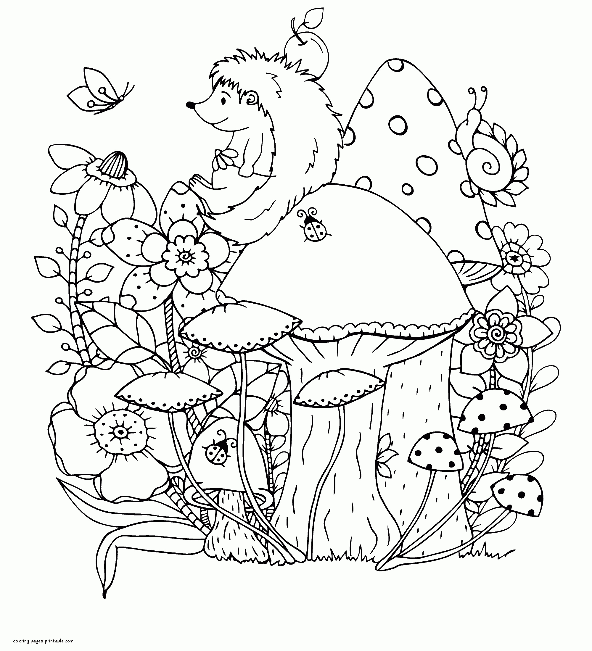 Coloring Pages | Mushroom Coloring Pages For Adult intended for Free Printable Mushroom Coloring Pages