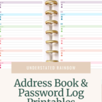 Colourful Address Book And Password Log Printables With Regard To Free Printable Address Book Pages