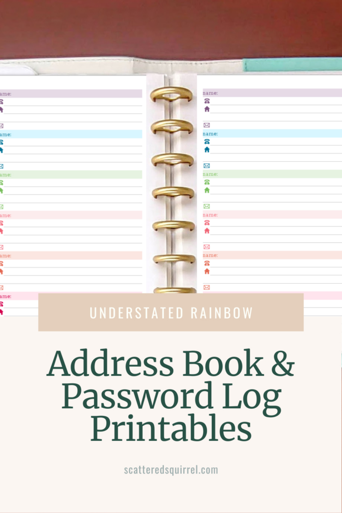 Colourful Address Book And Password Log Printables With Regard To Free Printable Address Book Pages Colourful Address Book And Password Log Printables With Regard To Free Printable Address Book Pages