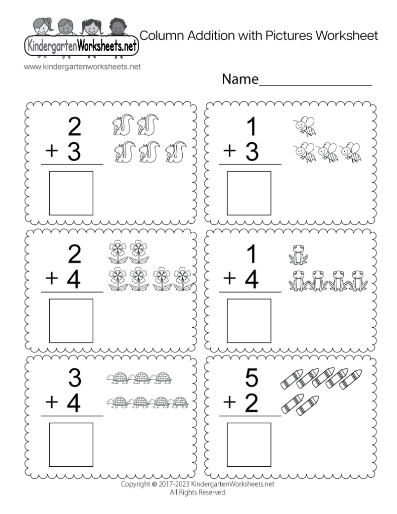 Column Addition With Pictures Worksheet Free Printable, Digital Pertaining To Free Printable Math Addition Worksheets For Kindergarten Column Addition With Pictures Worksheet Free Printable, Digital Pertaining To Free Printable Math Addition Worksheets For Kindergarten