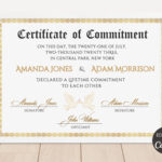 Commitment Certificate Template, Printable Certificate Of Pertaining To Commitment Certificate Free Printable