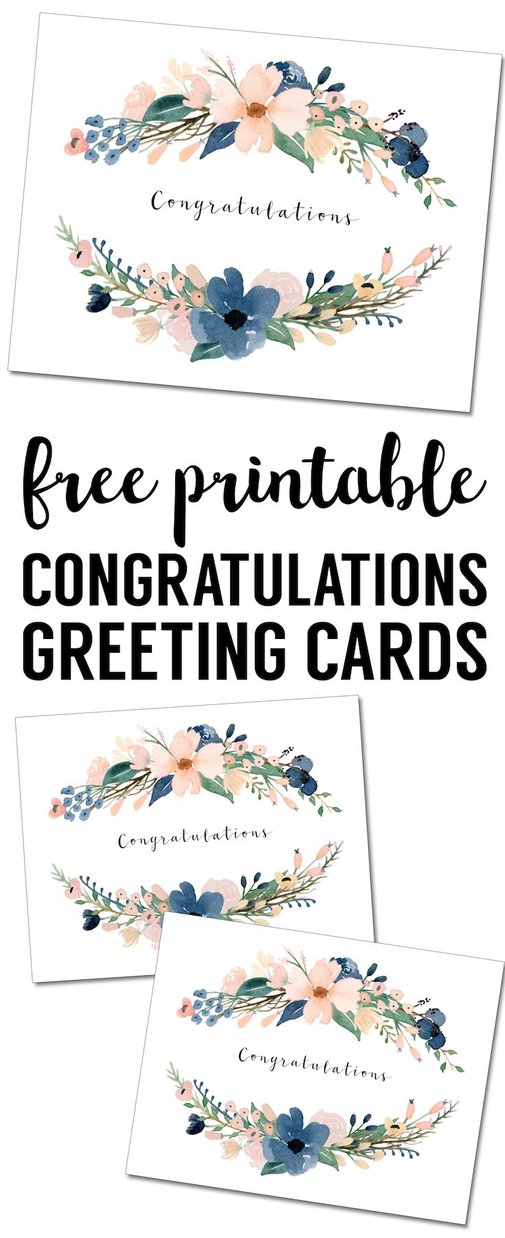 Congratulations Card Printable {Free Printable Greeting Cards pertaining to Free Printable Wedding Shower Greeting Cards