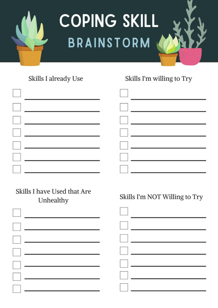 Free Printable Coping Skills Worksheets