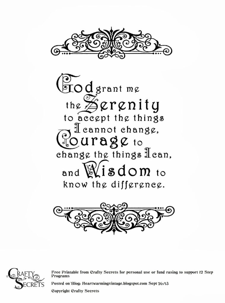 Crafty Secrets Heartwarming Vintage Ideas And Tips: Free Serenity Pertaining To Free Printable Serenity Prayer Crafty Secrets Heartwarming Vintage Ideas And Tips: Free Serenity Pertaining To Free Printable Serenity Prayer